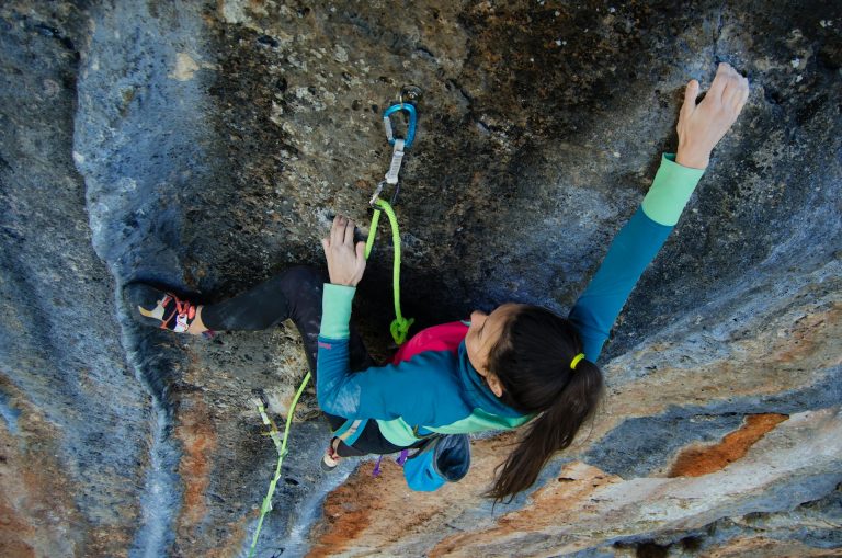 a girl climping