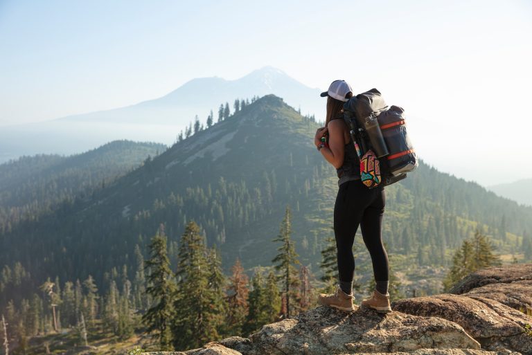 a girl hiking
